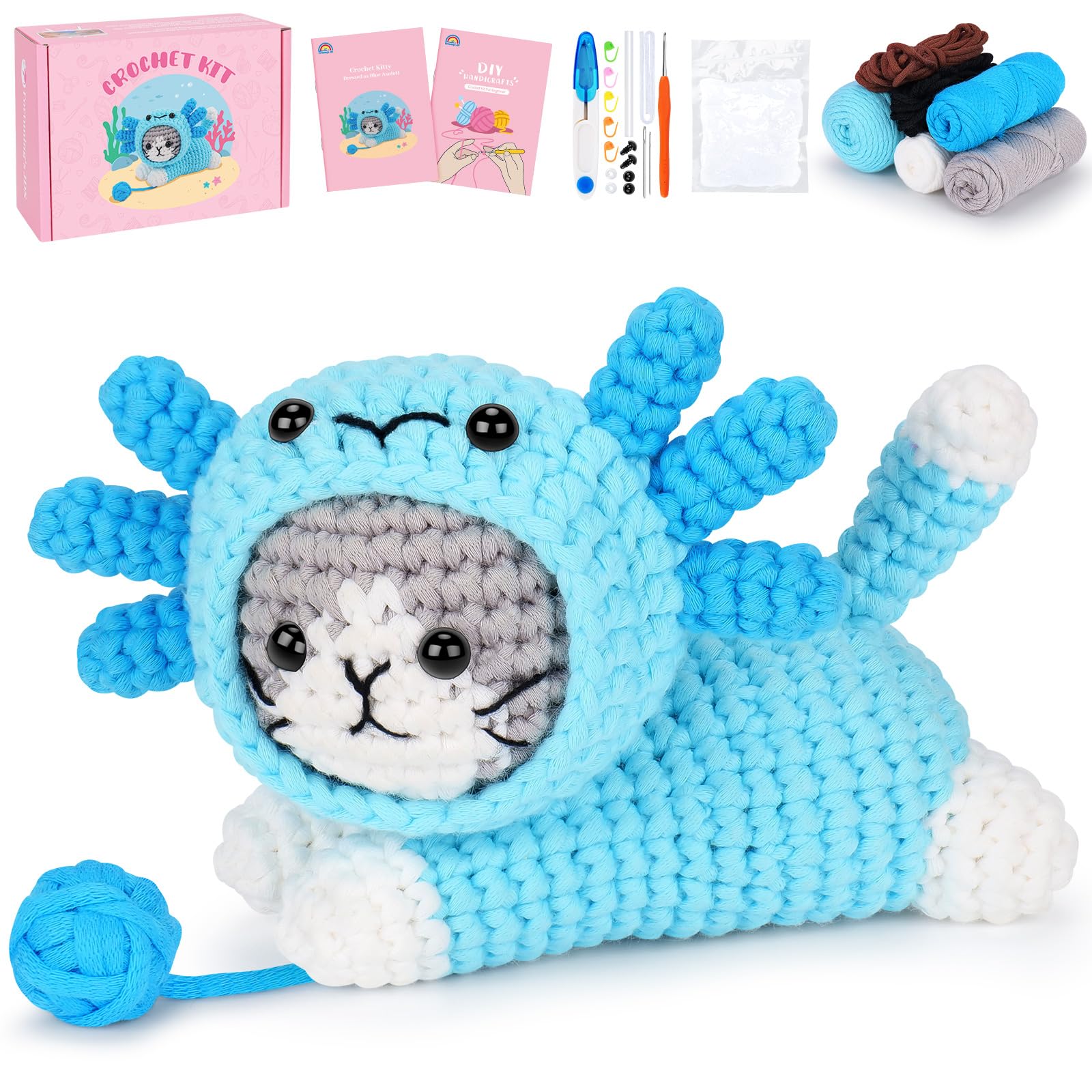 Amazon.com: Crochet Kit for Beginners, Cat Dress in Axolotl